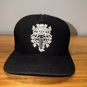 100% authentic rare Chrome hearts black hat with Silver Embroidery chrome hearts